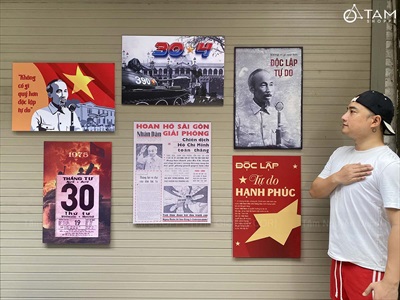 Tranh dán tường chủ đề 30-04 2-9 bằng formex [Độc quyền - In sắc nét] 60x40cm FORM-VN-01